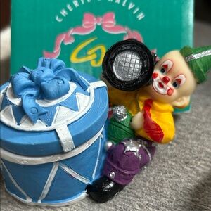 Vintage Circus Clown Ring Blue Box Resin 5” Tall 1999 Prestige in Box never used